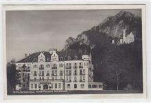 Hohenschwangau mit Hotel - Pension Schwansee gelaufen, mit Marke und Stempel von 1931 kleiner Knick oben und unten links und unten rechts, sonst gut erhalten