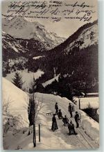87541 W8973 Hindelang 1911 - Wintersportplatz Schlitten