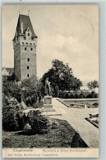 39590 O3504 Tangermünde 1905 - Kapitelturm u. Kaiser Karl Denkmal