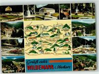 38709 W3391 Wildemann - Kurhaus Kurpark Fontaine Schwimmbad Landkarte