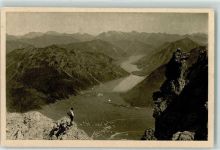 6611 Heiterwang Foto AK Blick vom Thaneller Plansee Wanderer