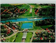 24768 W2370 Rendsburg - Straßentunnel Nord-Ostsee-Kanal Badesee Fliegeraufnahme