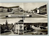 06406 O4350 Bernburg - Blick zum Rathaus Polyteche Oberschule Juri Gagarin Auto
