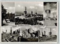 61389 W6384 Feldberg , Taunus 1956 Foto AK Großer Feldberg Fernmelde- Fernseh- und UKW-Sender Tagesstempel