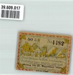 87452 W8966 Altusried 1920 Gebrauchsspuren Notgeldschein 50 Pfennig Marktgemeinde Schwein Rüben