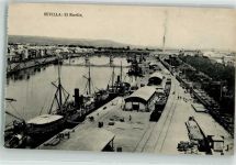 Sevilla Foto AK Hafen Eisenbahn