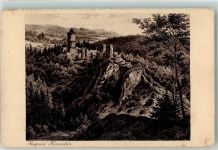 Misto Platz Gebrauchsspuren Burg Hassenstein Künstlerkarte 1. serie Alte Stahlstiche