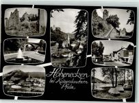 67655 W6750 Hohenecken Foto AK Burgruine Pfarrkirche St. Rochus Campingplatz