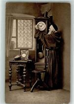Standuhr auf AK Mönch Uhr 1916