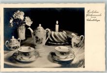 Geburtstag Glückwunsch W. St. B. 1057/2 gedeckter Tisch