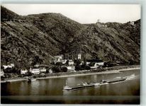 56341 W5424 Kamp-Bornhofen , Rhein Foto AK Frachtschiff Burg