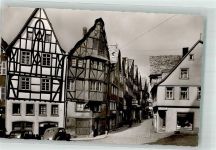 65549 W6250 Limburg a d Lahn Foto AK Barfüßerstraße Fachwerk Oldtimer