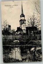 97650 W8741 Fladungen 1924 - Gänseteich mit der Kath. Pfarrkirche St. Kilian