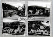 75339 W7545 Höfen an der Enz - Partie an der Enz, Kirche, Hotel Ochsen, Dorfpartie