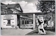 67098 W6702 Bad Dürkheim - Kurhauseingang mit Winzerstandbild, Kurpark-Hotel, Kurhaus-Restaurant