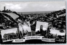 65399 W6229 Kiedrich , Rheingau - Kath. Kirche St. Valentinus Burg Scharfenstein
