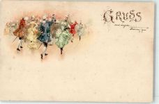 Luzern Lucerne Frau Tanz 1898 Künstlerkarte