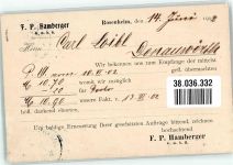 83022 W8200 Rosenheim , Oberbay 1902 - Geschäftskorrespondenz Fa. Hamberger