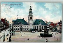 68159 W6800 Mannheim 1910 - Marktplatz mit Rathaus und Marktplatzbrunnen