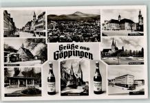 73033 W7320 Göppingen - Hauptstraße Sauerbrunnen Brunnenhäuschen Oberhofenkirche Göppinger Sprudel Rathaus Anlagen Postamt