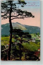 02797 O8806 Kurort Oybin 1919 - Panorama des Ortes mit dem Hochwald Verlag Degenkolb No. 358 Hüttenstempel Bergrestaurant