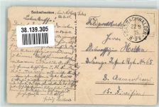 77887 W7595 Sasbachwalden 1915 Gebrauchsspuren Kirche Feldpost WK I