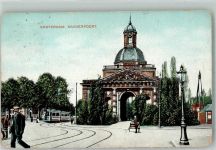 1001 Amsterdam 1908 Foto AK Muiderpoort Straßenbahn