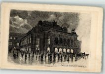 Wien 1. Bezirk, Innere Stadt Staatsoper Radierung Künstlerkarte