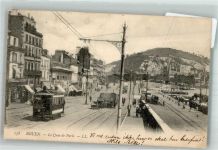 76000 Rouen 1906 Foto AK Le Quai de Paris Geschäft Straßenbahn Hafen