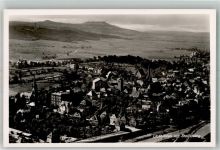 96215 W8620 Lichtenfels , Bay 1938 Foto AK Fliegeraufnahme des Ortes mit der Stadtpfarrkirche Mariä Himmelfahrt und dem Staffelberg