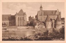 Marienburg / Malbork. Haupthaus Deutschen Ritterordens. Hoch- und Mittelschloß, Westseite ungelaufen Gute Erhaltung.