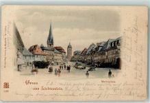 96215 W8620 Lichtenfels , Bay 1898 Gebrauchsspuren Marktplatz Marktszene