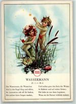 Wassermann Mermaid Nixe AK Sternzeichen