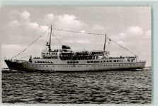 Bunte Kuh auf See AK Seebäderschiff Foto AK