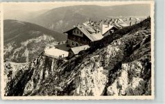 Hochschneeberg Foto AK Eisenbahnhotel Hochschneeberg