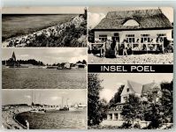 23999 O2401 Insel Poel 1973 Foto AK Schwarzer Busch Konsum-Gasthaus Seeblick Strandhalle Hafen Timmendorf Fahrgastschiff Wehrkirche