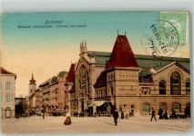 Budapest 1910 - Straßenbahn Zentrale Markthalle