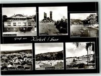 66459 W6654 Kirkel Foto AK Naturfreundehaus Schwimmbad Burgruine Campingplatz Schulungsheim