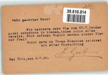 83646 W8170 Bad Tölz 1920 - Geschäftspost Kurhotel Kaiserhof Postkarte