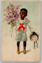 Kind Flieder A.R.C.i.B. Nr.1093-4 Schwarzafrikaner 1912 Gebrauchsspuren