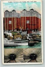 New York City 1912 Gebrauchsspuren Hudson Terminal Tunnel Dampfschiff Hafen