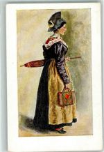 Frau Regenschirm Handtasche Trachten Österreich