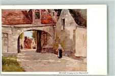 Bruges Brügge Künstlerkarte Begijnenhof