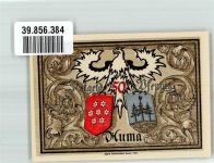 07955 O6572 Auma 1921 Notgeldschein 50 Pfennig Bauer und Schmied Liebfrauenkirche im Winter
