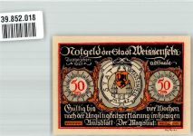 06667 O4850 Weißenfels , Saale 1921 Notgeldschein 50 Pfg Schusterstadt