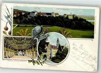 88633 W7799 Heiligenberg , Baden 1900 Gebrauchsspuren Schloss Hotel Post Lithographie