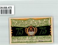 07937 O6570 Zeulenroda 1921 Notgeldschein 75 Pfennig Wassernot
