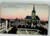 06618 O4800 Naumburg Saale Gebrauchsspuren Marktplatz Amtsgericht Kirche St. Wenzel Foto AK