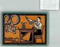 98714 O6316 Stützerbach 1921 Notgeldschein 20 Pfennig Gutschein Glasbläser an der Gebläselampe arbeitend