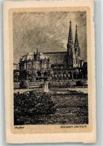01067 O8000 Dresden Künstlerkarte Zwinger mit der ehemaligen Sophienkirche